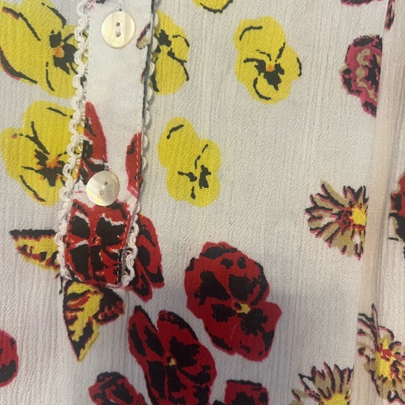 Serengeti Womens Butterfly & Floral Flowy Peasant Tunic Top Size XL Boho - Picture 2 of 13